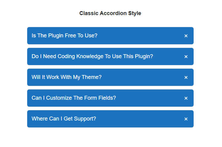 Advanced Custom Accordions Plugin Image